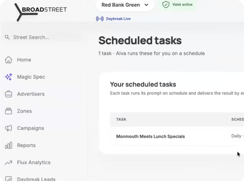 Scheduled tasks in Alva